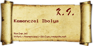 Kemenczei Ibolya névjegykártya