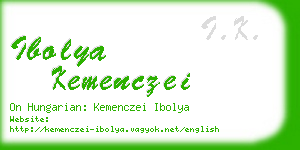 ibolya kemenczei business card